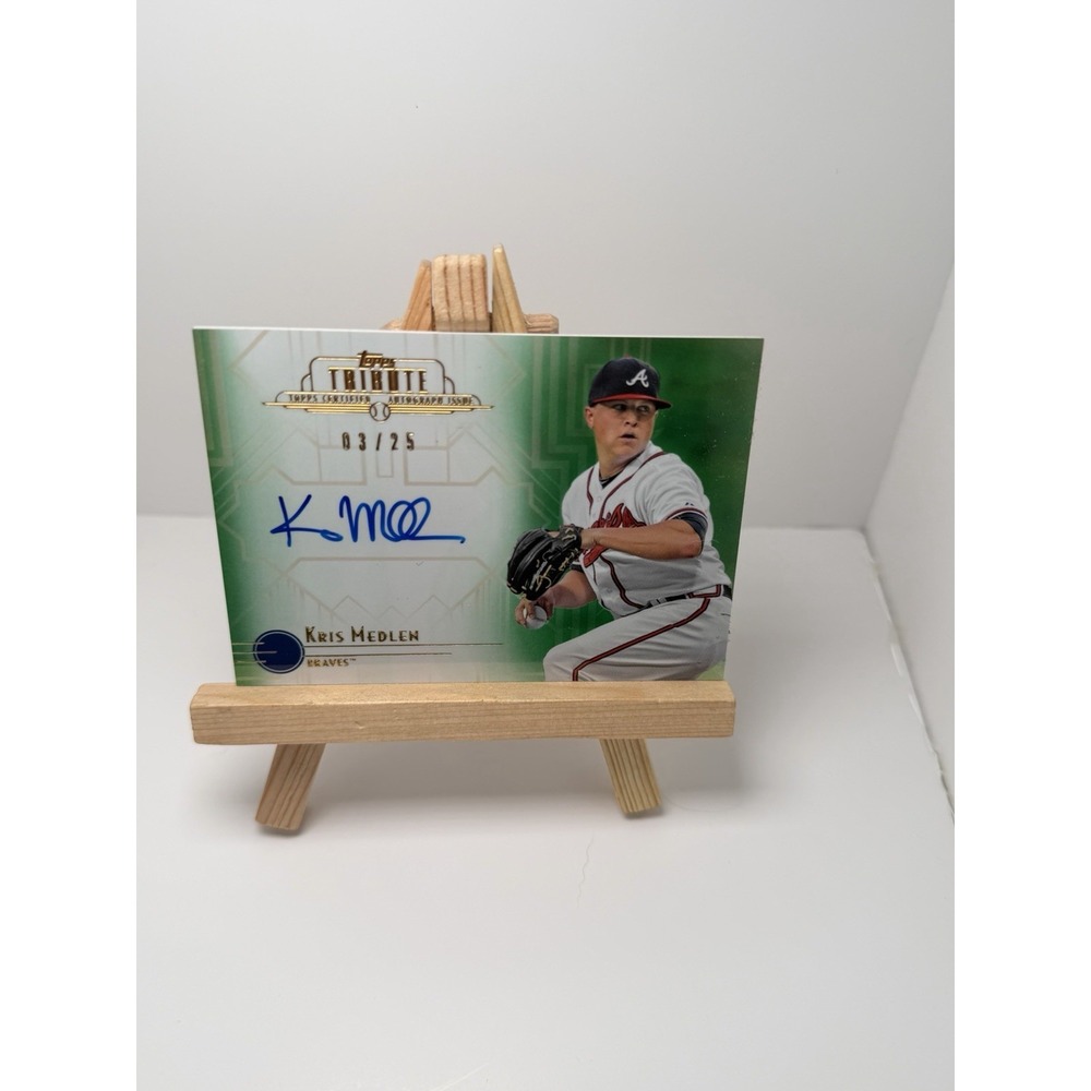 2014 Topps Tribute Auto Green 3/25 Kris Medlen‎ #TA-KME Auto 9su